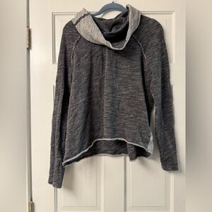 Free People Charcoal Heather Cowl Neck Sweater